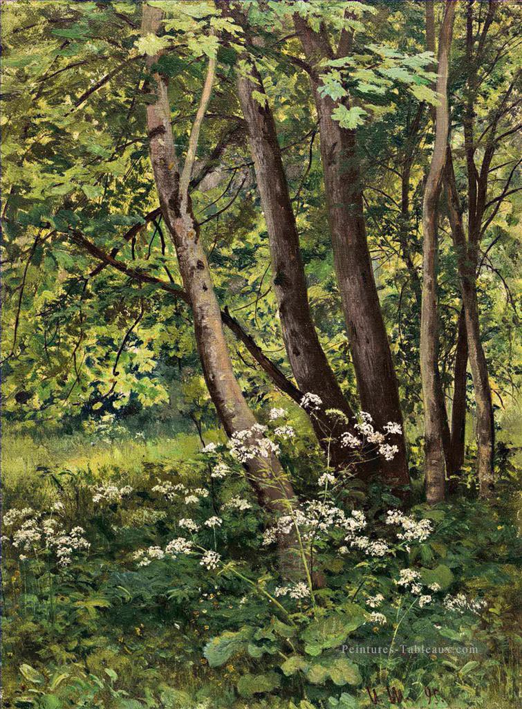 Fleurs de forêt paysage classique Ivan Ivanovitch Peintures à l'huile